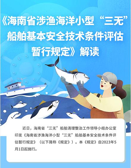 《海南省涉渔海洋小型“三无”船舶基本安全技术条件评估暂行规定》解读