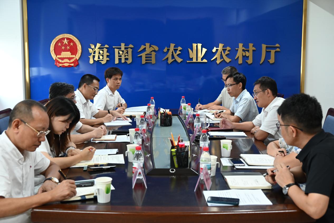 周俊与人保财险海南省分公司党委书记、总经理伍朝晖一行开展座谈